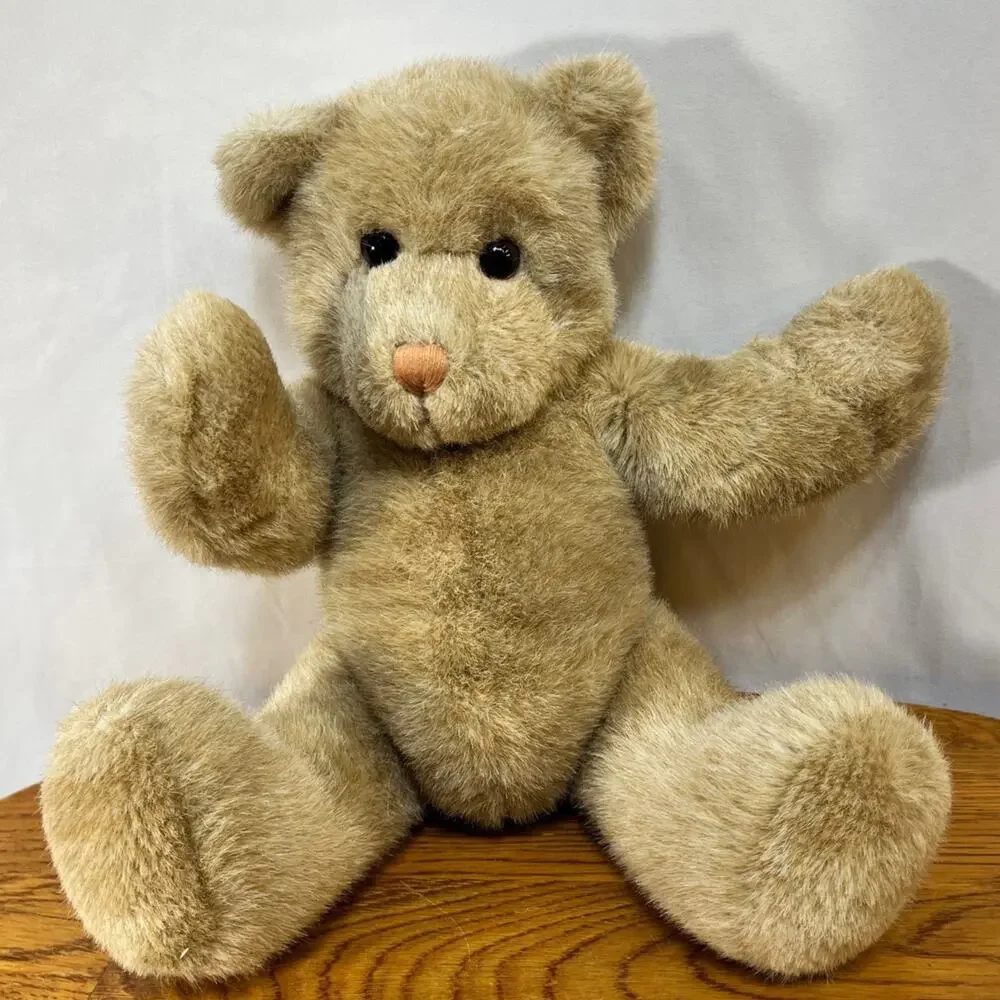 Peek A Boo Pals Teddy Bear Plush Magnetic Hands Jointed Tan 14